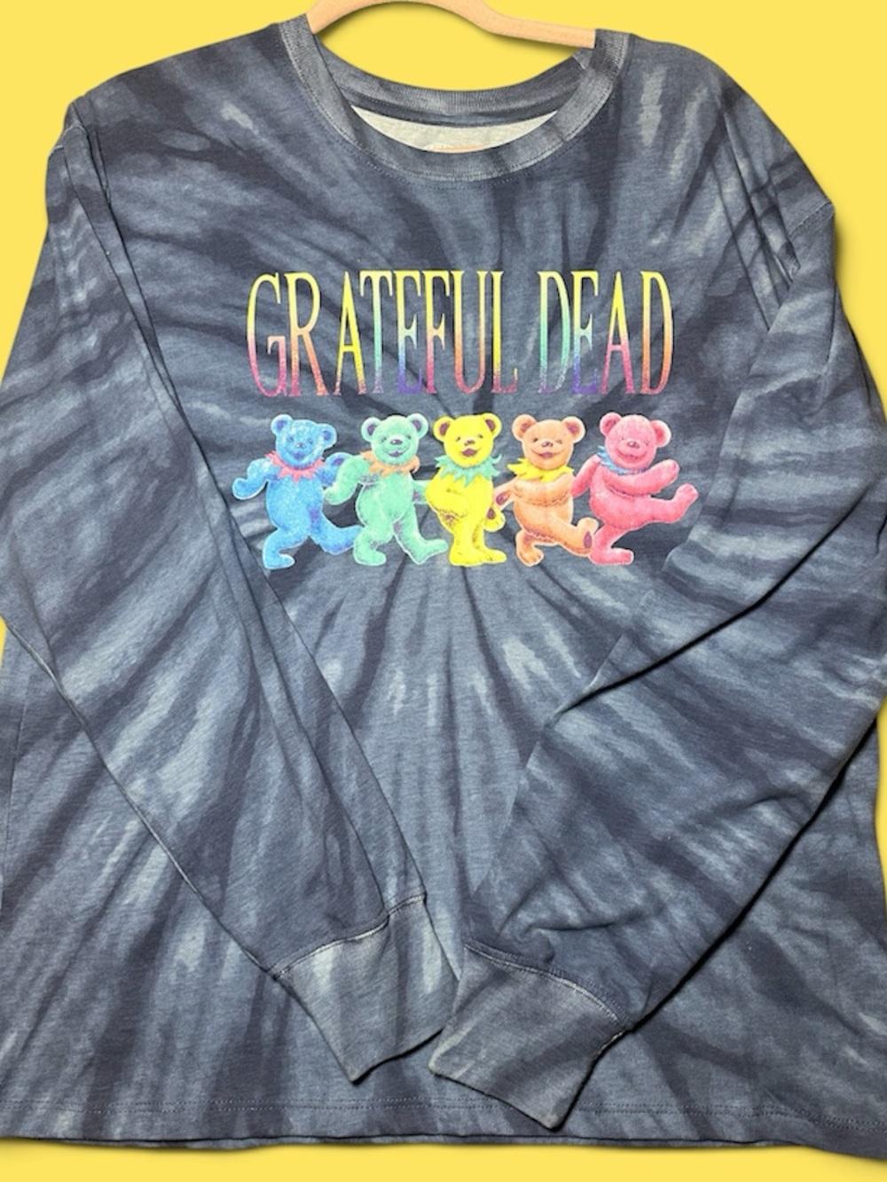 Grateful Dead Tie-Dye Rainbow Long Sleeve Shirt — Multicolor Bears - 0004